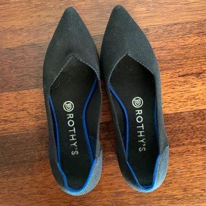 Rothy’s black pointed toe loafers (fit a size 6.5-7)